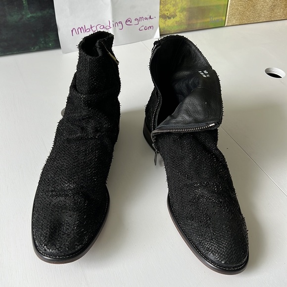 ??John Varvatos handmade in Italy cutout black leather 14M black Chelsea boot?? main image 4
